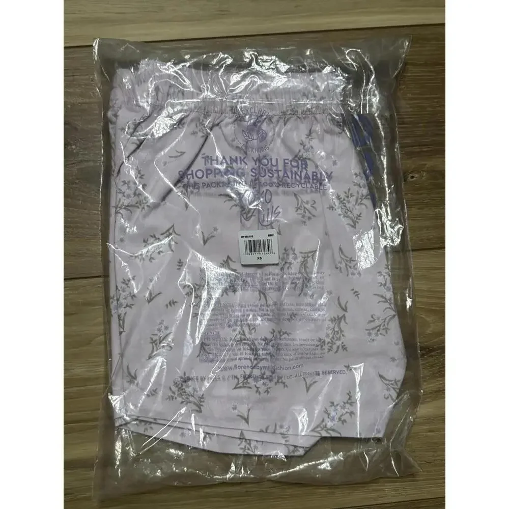 NWT! Florence by Mills Sleep Boxer Shorts in Mauve Floral Size XS